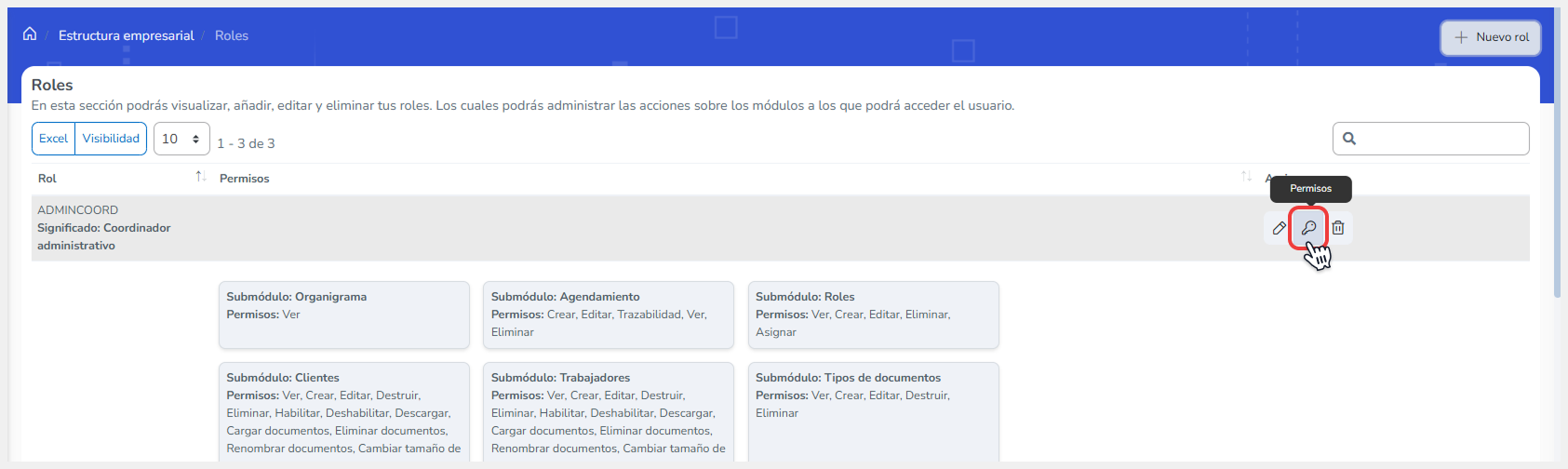 Se confirma la acción mediante el botón Agregar.